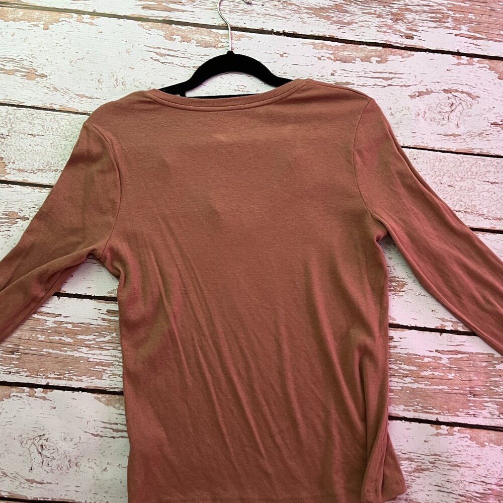 Brown Ribbed long-sleeve tee - Picture 3 of 3